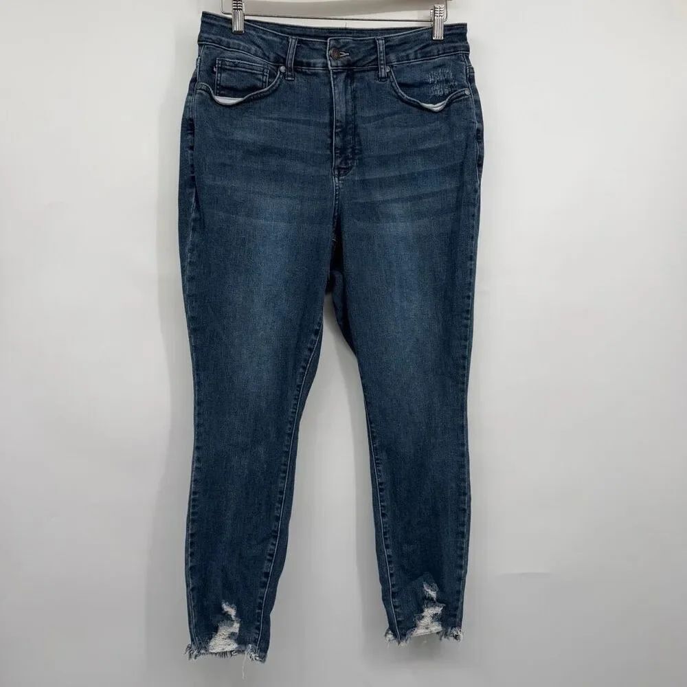 Judy Blue Denim Distressed Tummy Control Skinny Fit Jeans Medium Wash Size 16W